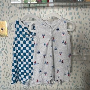 2 Summer Nautical Rompers 12 months & 18-24 months